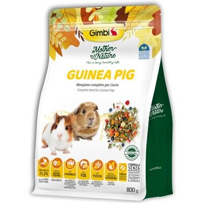 Gimbi Mother Nature Guinea Pig Alimento Completo per Cavie 800g