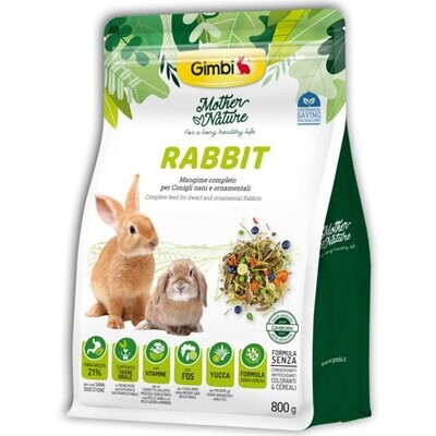 Gimbi Mother Nature Rabbit Alimento Completo per Conigli 800g