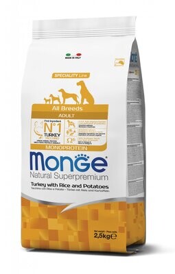 Monge All Breeds Adult Monoprotein Tacchino con Riso e Patate