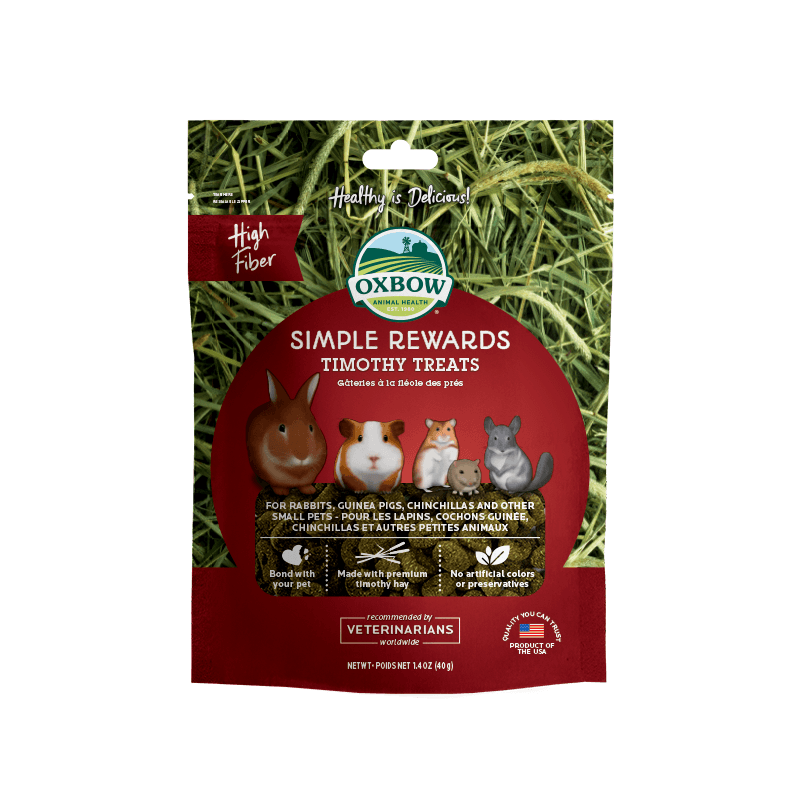 Oxbow Simple Rewards Timothy Treats Snack per roditori a base di erba di fleolo 40 g