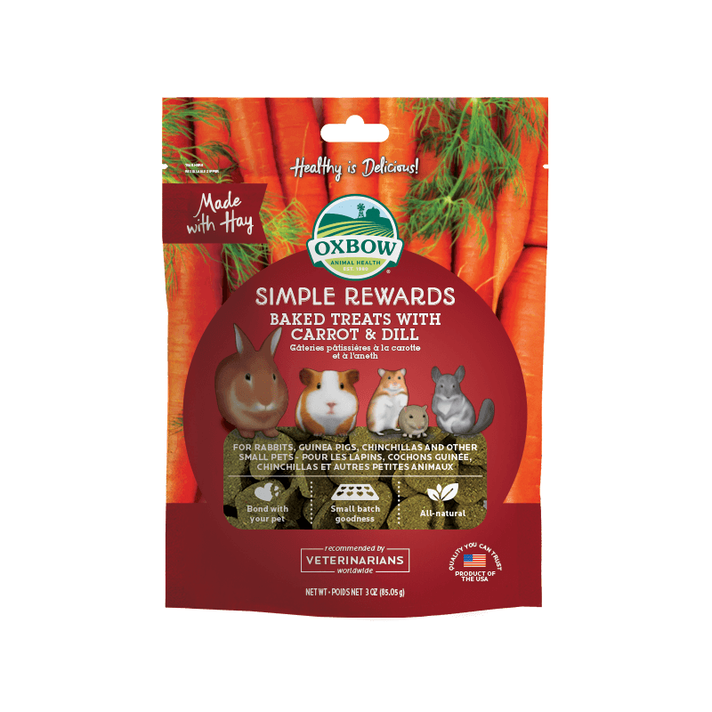 Oxbow Simple Rewards Baked Treats with Carrot & Dill Snack per roditori cotti al forno 85 g