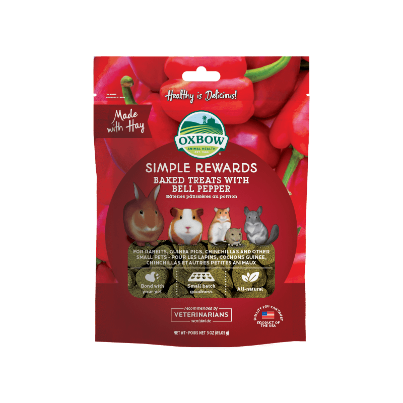 Oxbow Simple Rewards Baked Treats with Bell Pepper Snack per roditori con peperone e fleolo 85 g