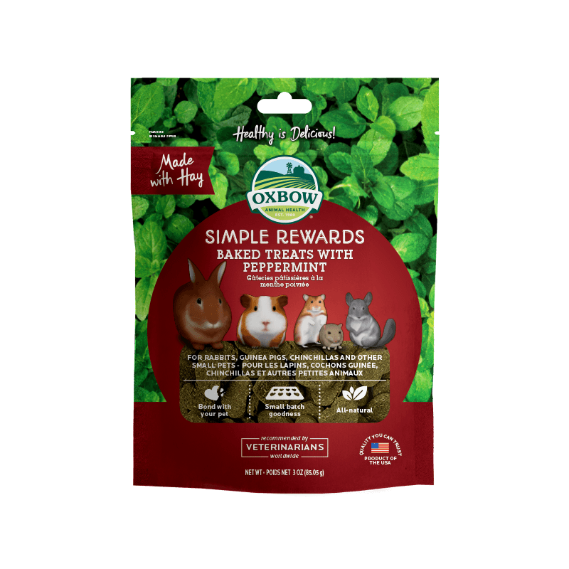 Oxbow Simple Rewards Baked Treats with Peppermint Snack per roditori con menta piperita e fleolo 85 g