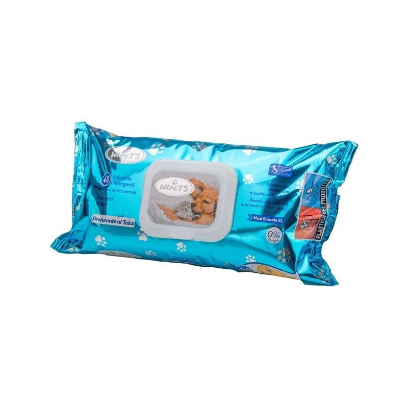 Friends Wipets Salviettine per animali Talco 40 pz