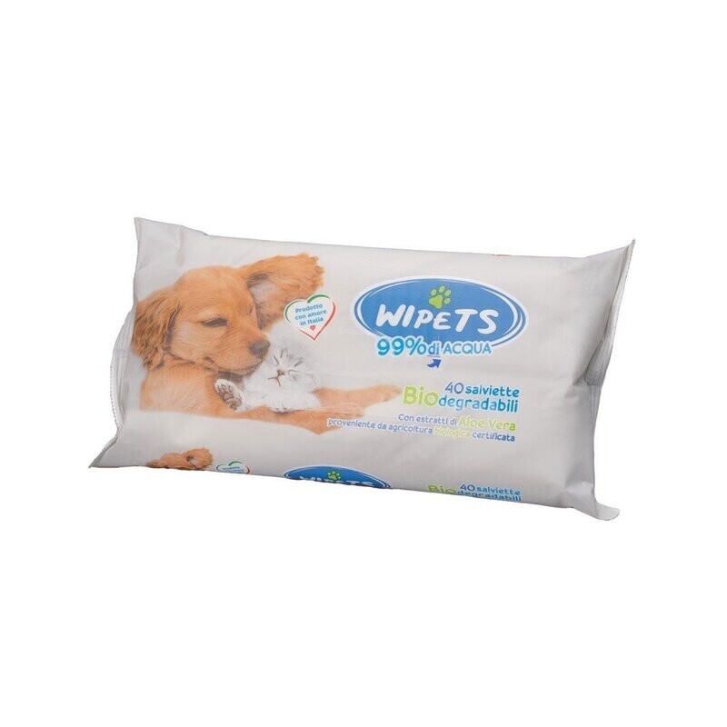 Friends Wipets Salviettine per animali 99% acqua biodegradabili 40 pz