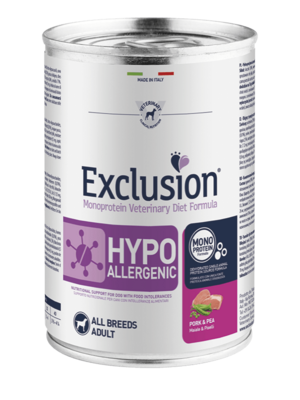 Exclusion Hypoallergenic Pork and Pea All Breeds Alimento ipoallergenico per cani 400 g