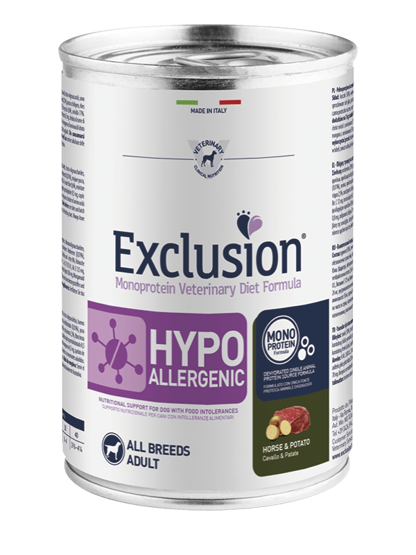 Exclusion Hypoallergenic Horse and Potato All Breeds Alimento ipoallergenico per cani 400 g