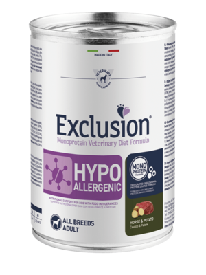 Exclusion Hypoallergenic Horse and Potato All Breeds Alimento ipoallergenico per cani 400 g