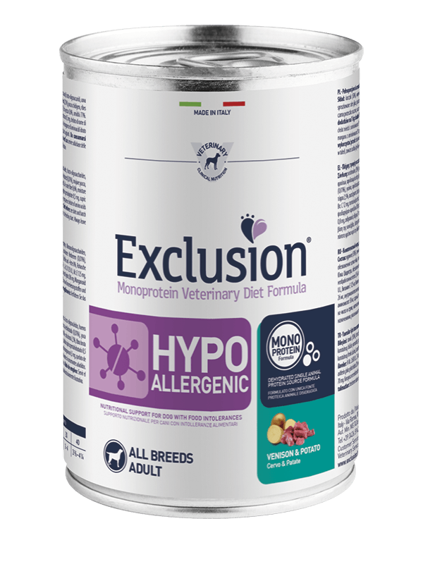 Exclusion Hypoallergenic Venison and Potato All Breeds Alimento ipoallergenico per cani 400 g