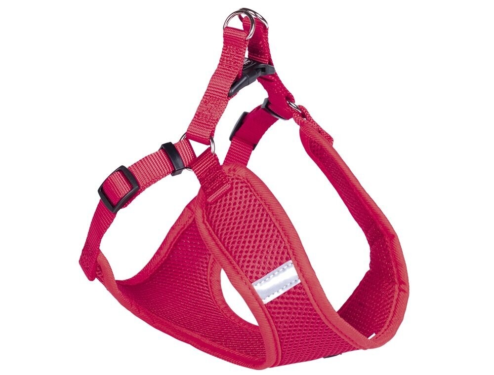 Nobby Mesh Reflect Pettorina Traspirante per Cani con Strisce Riflettenti, Taglia: XXS - lunghezza 32cm - vita 28-33cm, Colore: Rosso