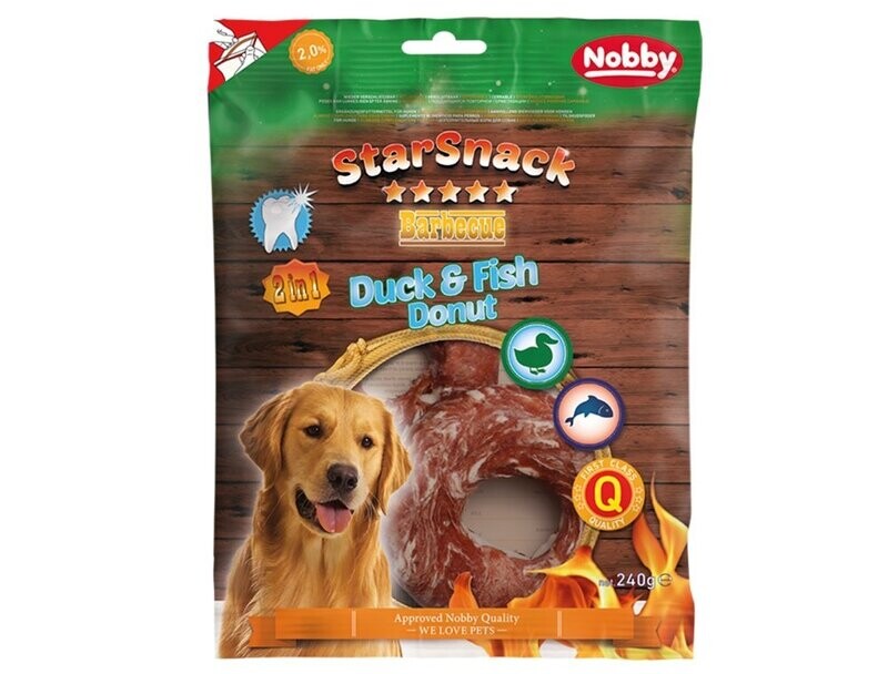 Nobby Starsnack Duck & Fish Donut Snack per Cani Ciambelle Rivestite
