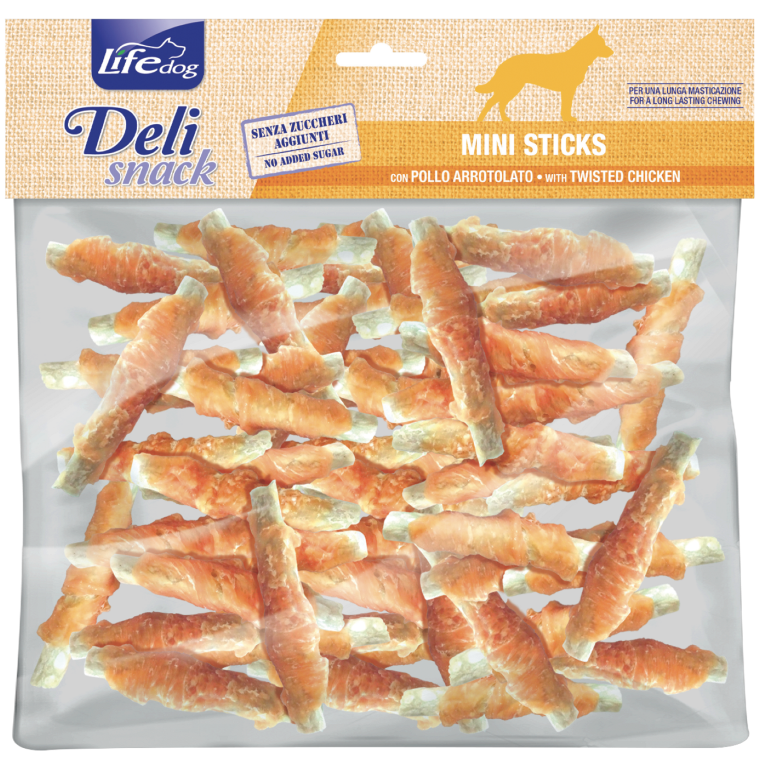 Life Dog Mini Sticks con Pollo Arrotolato Snack per Cani Bastoncini Pollo 500g