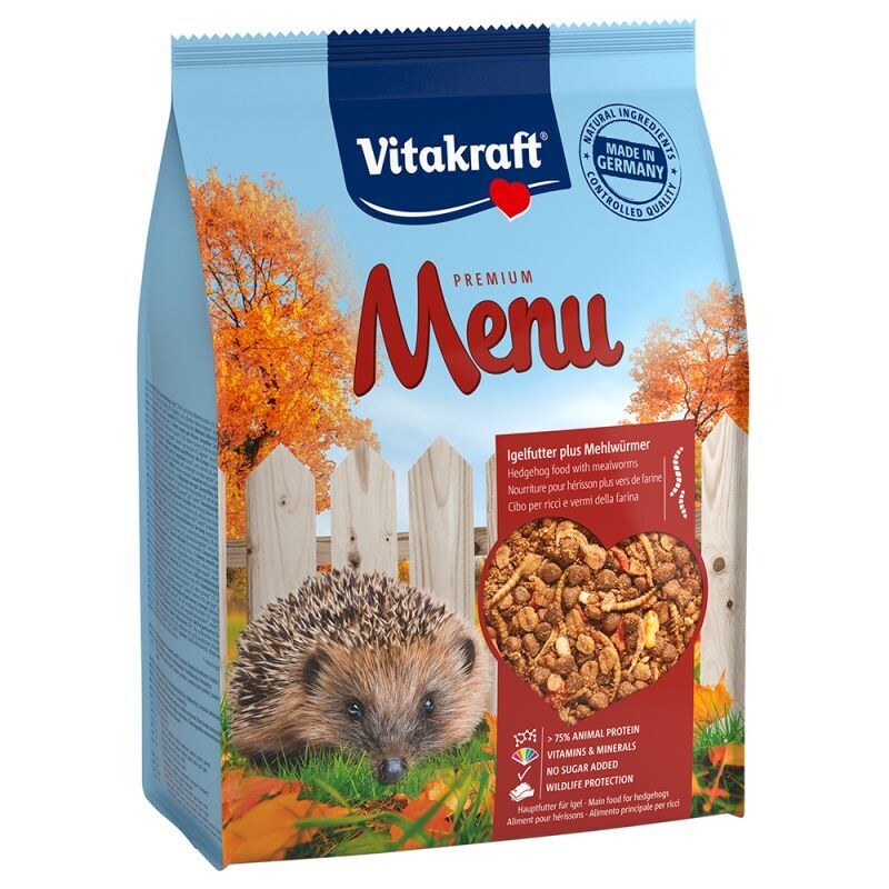 Vitakraft Menu Alimento per Ricci con insetti, crostacei noci e frutta 600g
