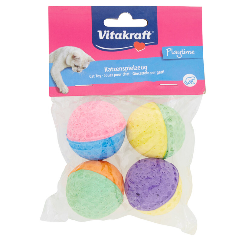 Vitakraft Palline Morbide in Spugna per Gatti Gioco per gatti conf. da 4 palline