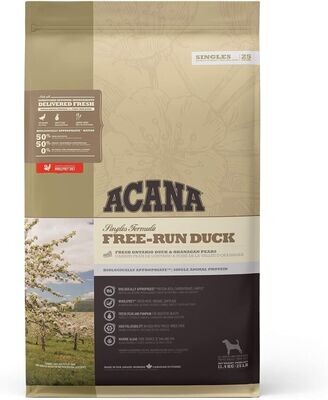 ​Acana Free-Run Duck Recipe Croccantini per Cani Alimento Secco All'Anatra