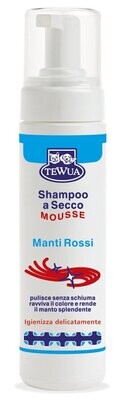 ​Tewua Shampoo a secco Mousse Manti Rossi per cani e gatti 200ml.