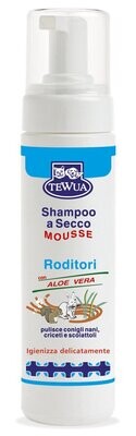 Tewua Shampoo a secco mousse per roditori con aloe vera e Tea-Tree Oil 200ml