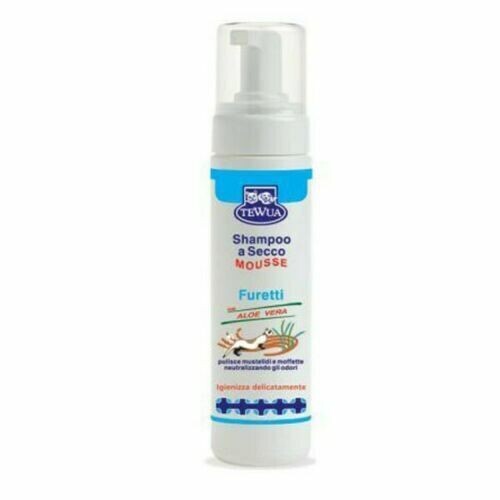 ​Tewua Shampoo a secco mousse per furetti con aloe vera e Tea-Tree Oil 200ml.