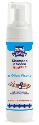 ​Tewua Shampoo a secco Mousse all'olio di visone per cani e gatti 200ml.