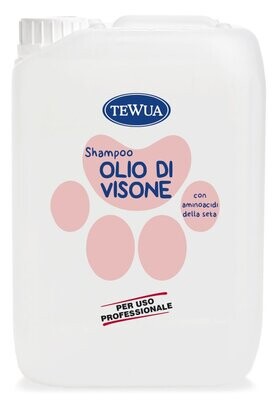 Tewua Shampoo Olio di Visone per Cani e Gatti Tanica da 10 litri