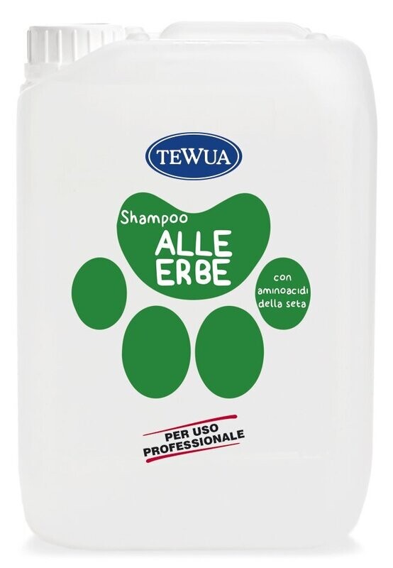 Tewua Shampoo alle erbe per cani e gatti Tanica da 10lt Uso Professionale