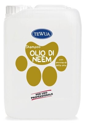 Tewua Shampoo Olio di Neem per Cani e Gatti Tanica da 10lt Uso Professionale