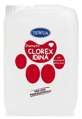 Tewua Shampoo per cani e gatti alla clorexidina Tanica da 10lt Uso Professionale
