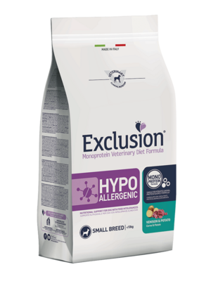 Exclusion Hypoallergenic Venison & Potato Small Breed Alimento per Cani 2kg