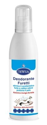 Tewua Deodorante Furetti Igienizzante per Mustelidi Moffette Senza Gas 250ml