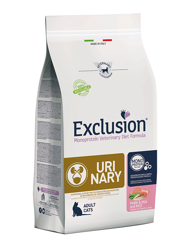 Exclusion Urinary Cat Pork & Pea And Rice Alimento per Gatti 1,5 kg