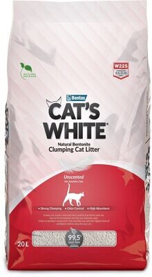 Cat's White - Lettiera Agglomerante per Gatti Cattura Odore per Gatti e Gattini 20L
