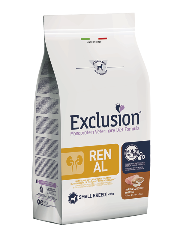 Exclusion Renal Pork & Sorghum And Rice Small Breed Alimento per Cani 2 kg