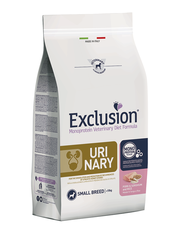 Exclusion Urinary Pork & Sorghum And Rice Small Breed Alimento per Cani 2 kg