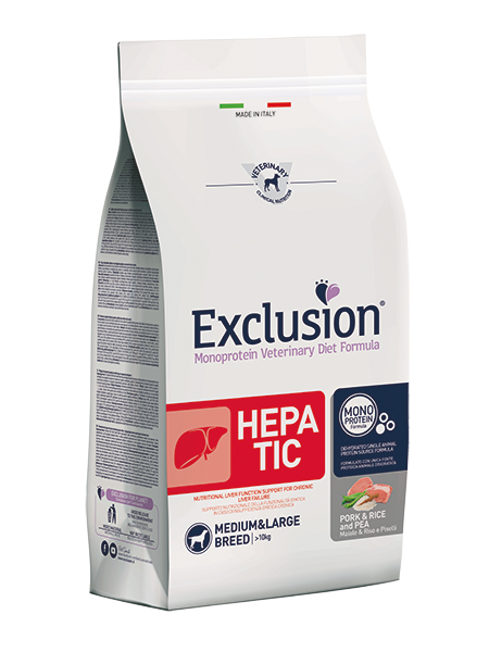 Exclusion Hepatic Pork & Rice And Pea Medium&Large Breed Alimento per Cani 2 kg