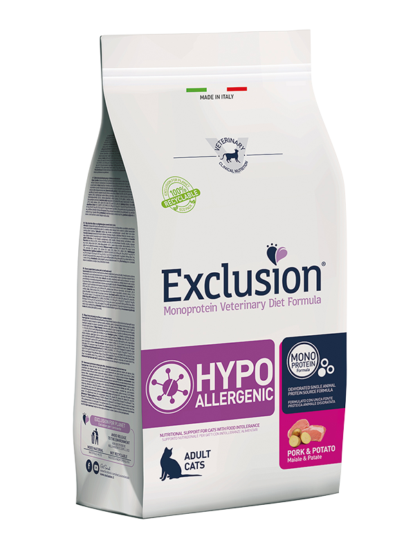 Exclusion Hypoallergenic Cat Pork & Potato Alimento Ipoallergenico Gatti 1,5 kg