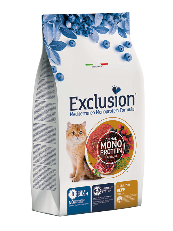Exclusion Noble Grain Cat Sterilized Beef Alimento Gatti Sterilizzati al Manzo