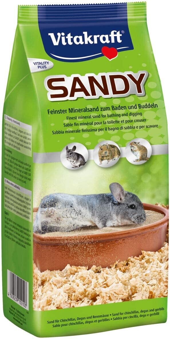 Vitakraft Sandy Sabbia Minerale per la Pulizia di Cincilla Degu e Gerbilli 1 kg