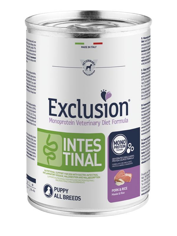 Exclusion Intestinal Pork & Rice Puppy All Breeds Alimento Cani Cuccioli  400 g