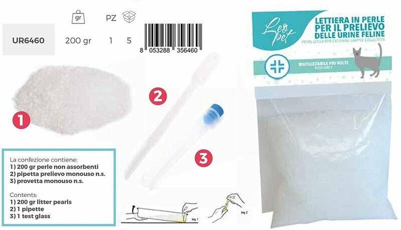 Leopet Lettiera in per Perle per Il prelievo delle Urine Del Gatto Kit Analisi