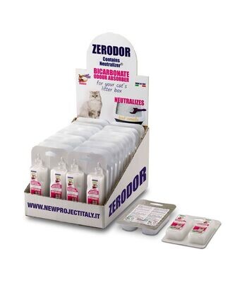 Zerodor Deodorante per Lettiera Gatto Monodose con Bicarbonato di Sodio 2x50ml