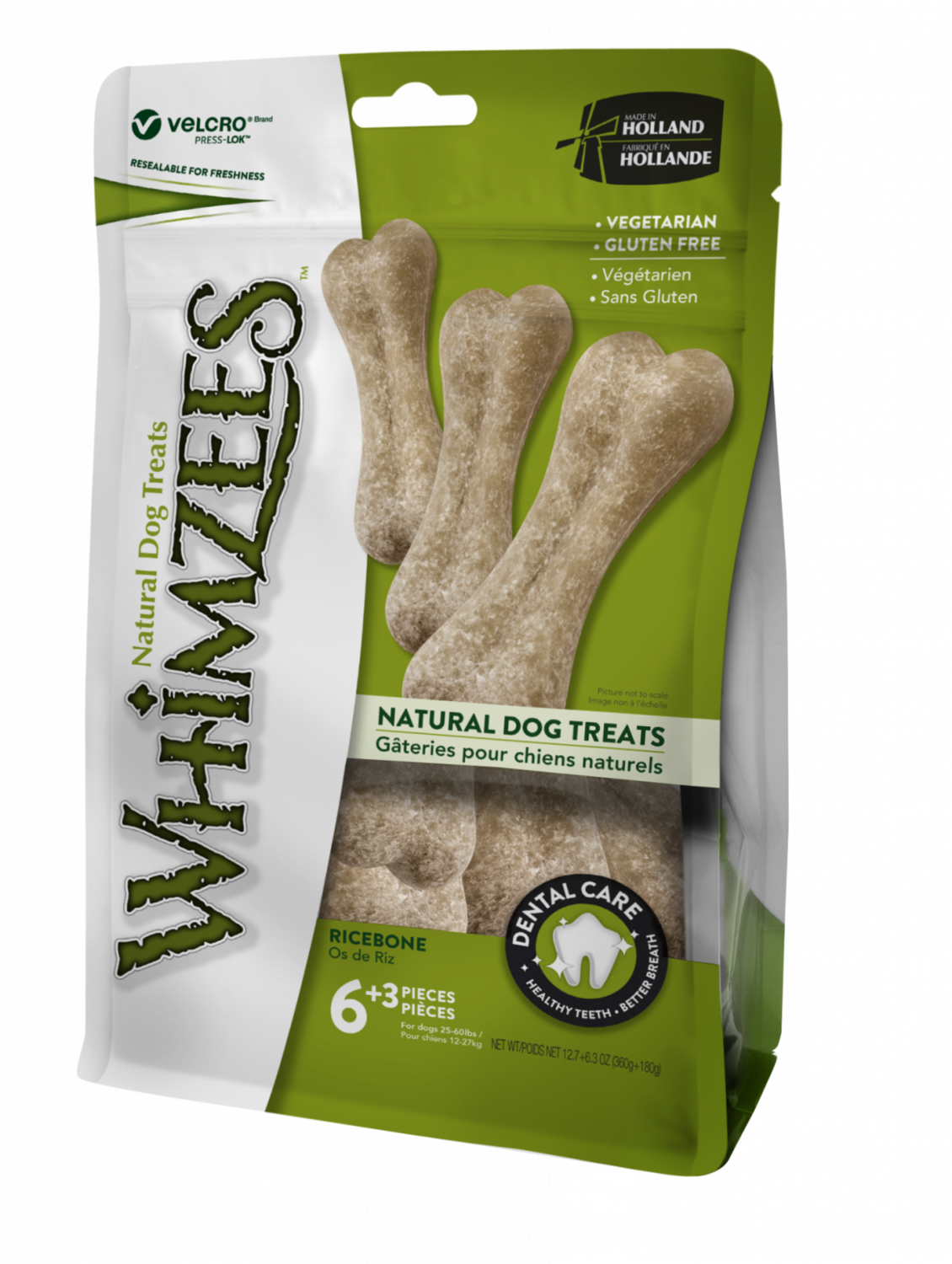 Whimzees Osso Riso Snack per Cani Snack Dentali Snack Naturale e Vegetali 540g