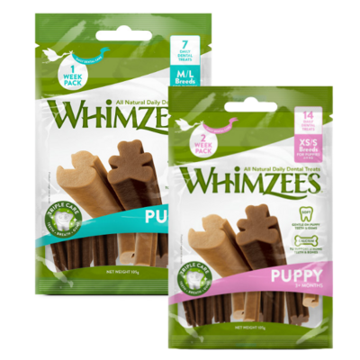 Whimzees Puppy Snack per Cani Cuccioli Snack Dentali Naturali e Vegetali 105g