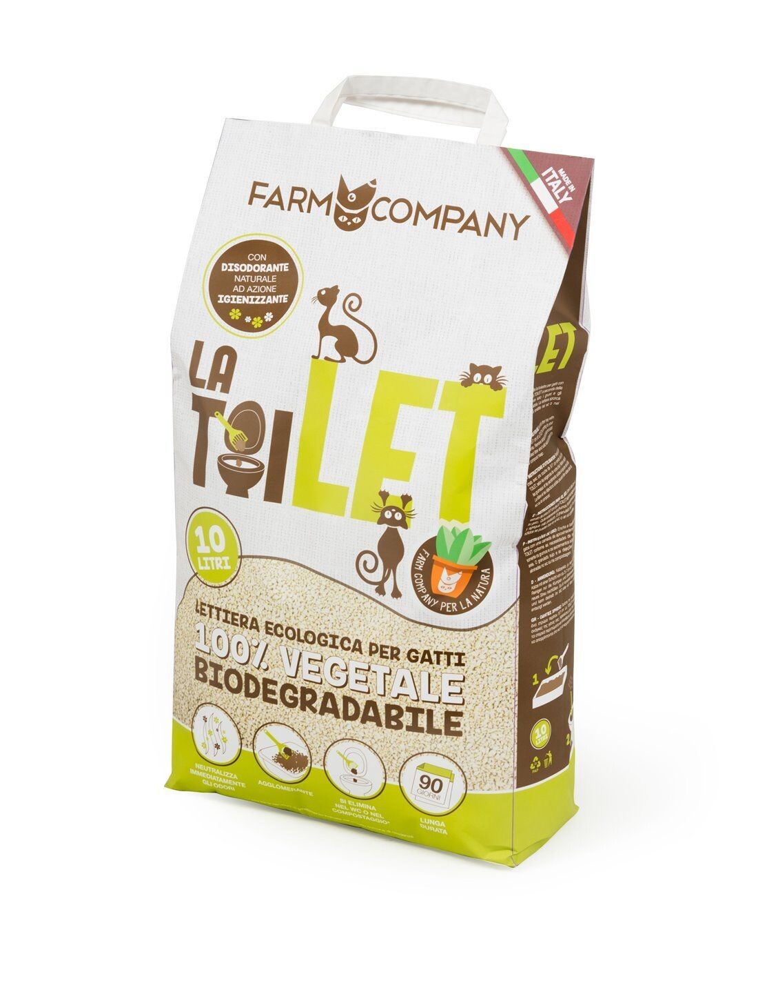 Farm Company La Toilet Lettiera Vegetale Biodegradabile per Gatti Roditori  10 lt