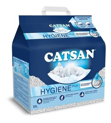 Catsan Hygiene Plus Lettiera per Gatto Assorbente 100% Naturale 10L
