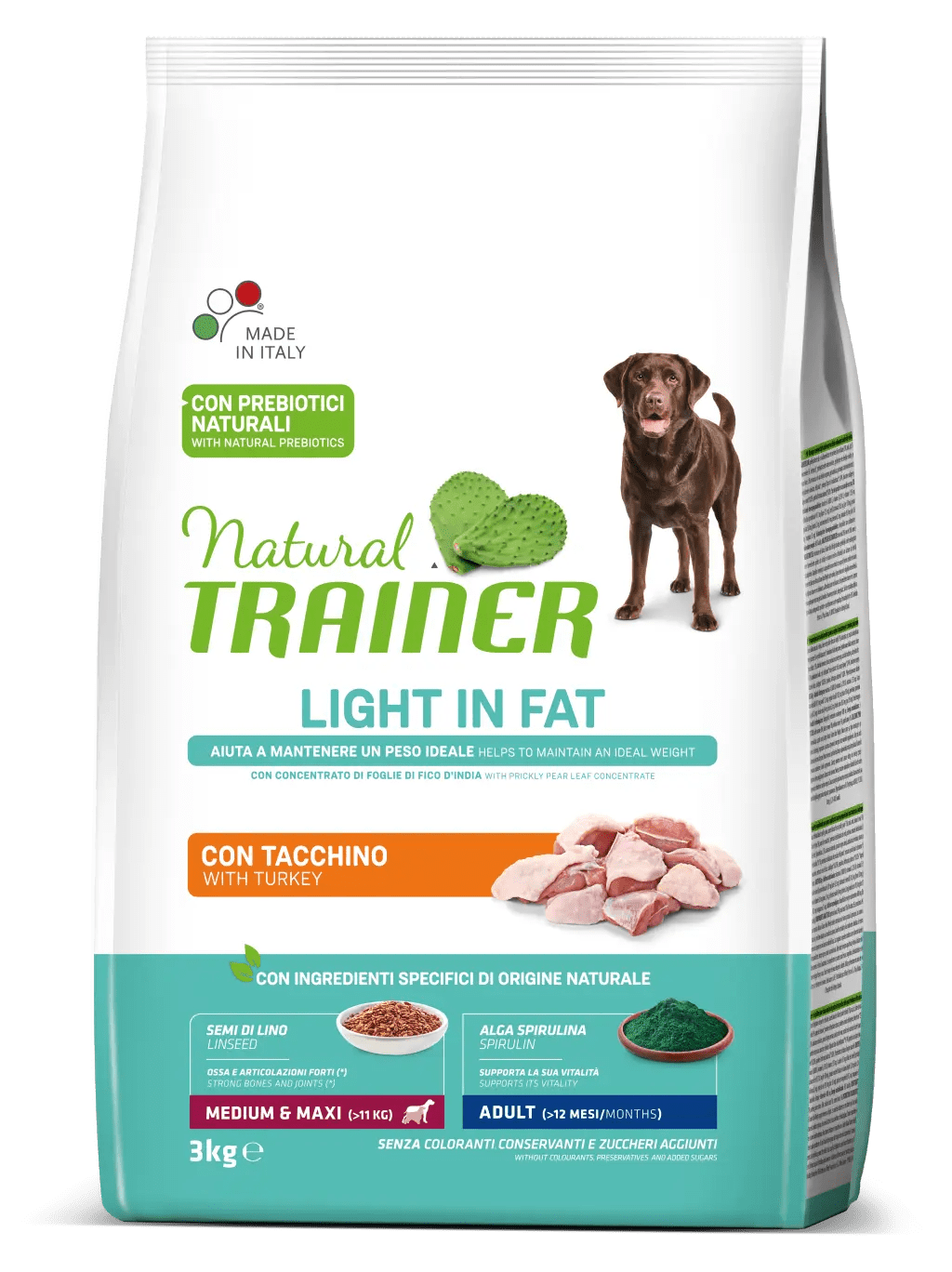 Natural Trainer Light Medium/maxi con Tacchino Crocchette per cani 3 kg