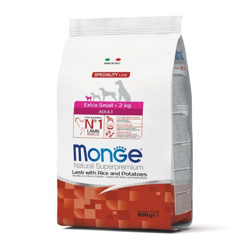 Monge Extra Small Adult Agnello Crocchette per cani di taglia piccola 800g