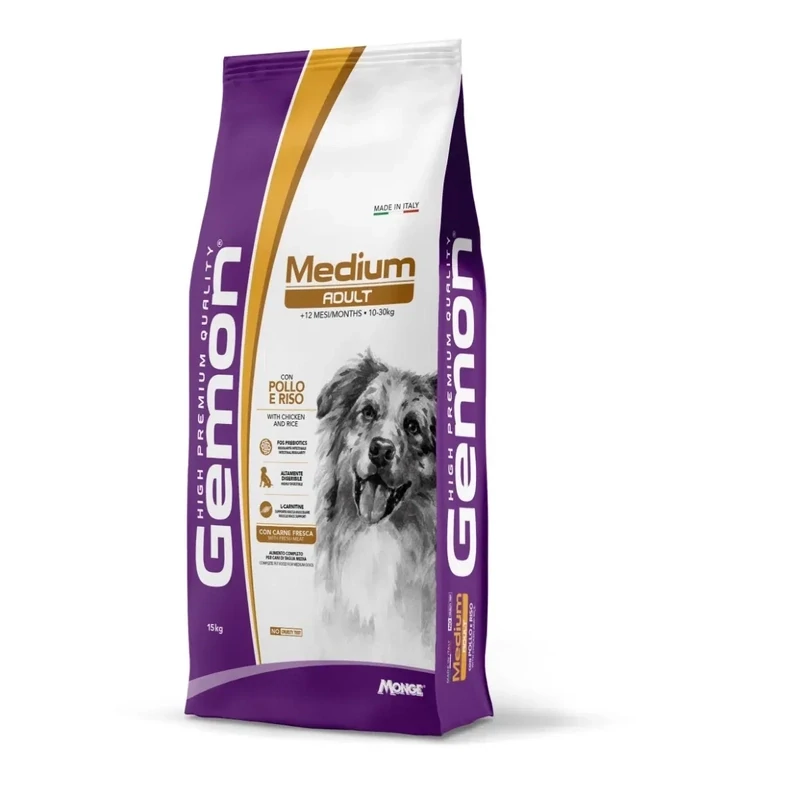 Gemon Medium Adult con Pollo e Riso Crocchette per cani 15 kg