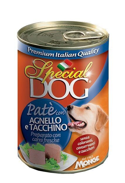 Special Dog Paté con Agnello e Tacchino Alimento umido per cani 400 g
