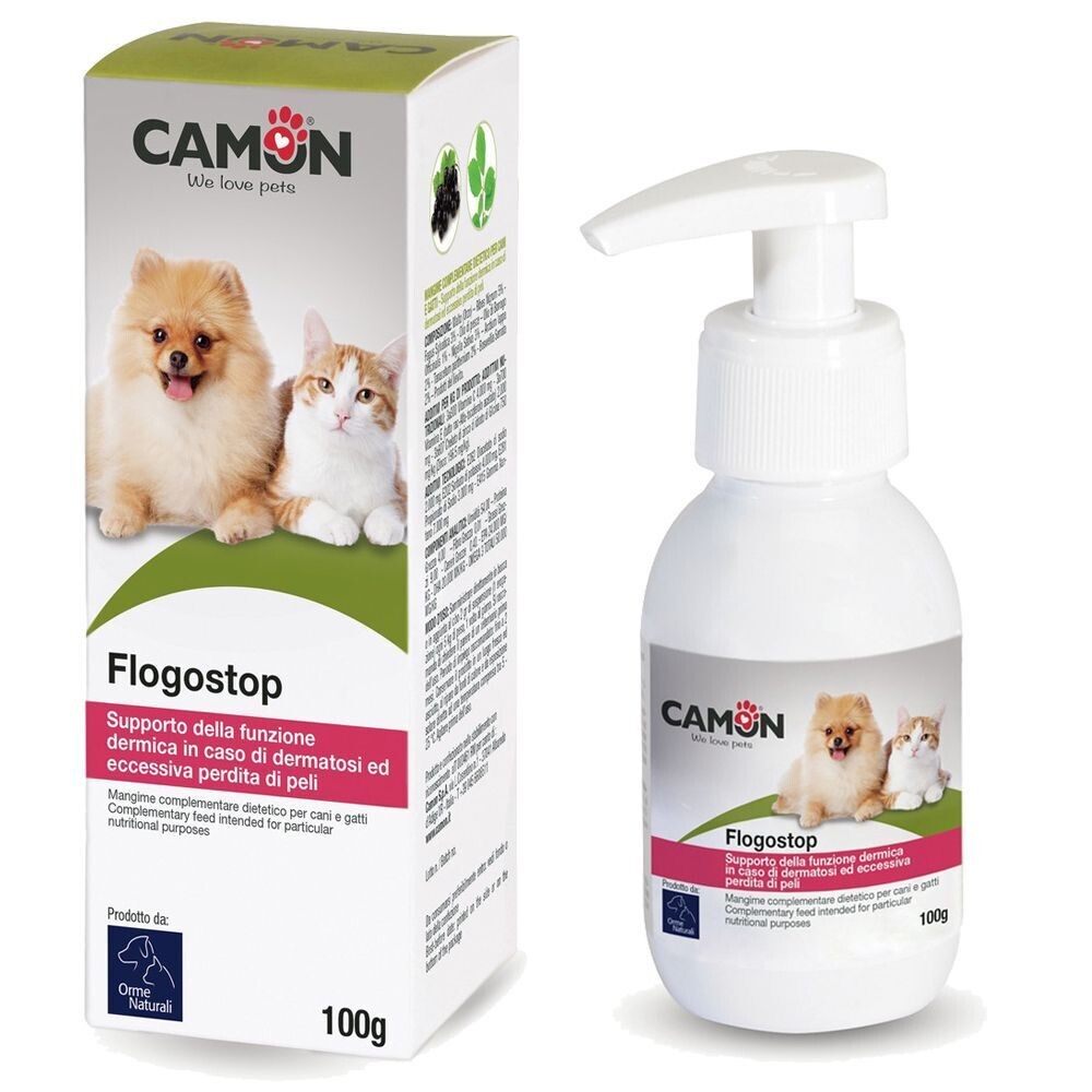 Camon Flogostop Integratore per Cani e Gatti per Dermatosi e Perdita Pelo 100 g