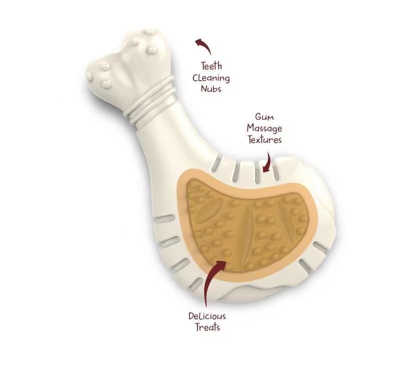 Natura Nourish Gioco per Cani Dispenser Porta Snack Coscia di Pollo con Snack